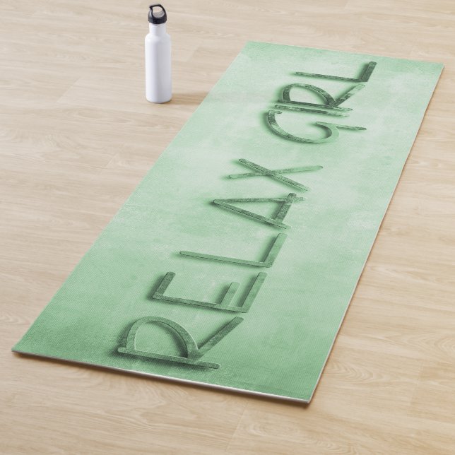Relax Girl green rustic Yoga Mat (In Situ)