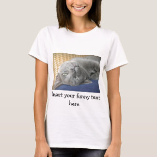 Relax! Grey Purring Cat - white T-Shirt for Women