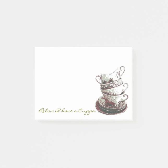 "Relax & have a Cuppa" Post it Notes (Front)