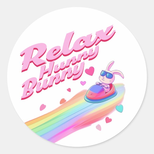 Relax Hunny Bunny Classic Round Sticker (Front)