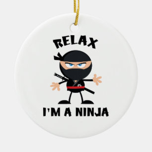 Relax I'm A Ninja Ceramic Tree Decoration