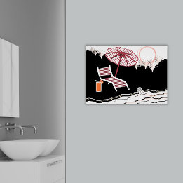 Relax In A Beach Chair & Cocktail At Sunset Poster