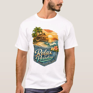 Relax in Paradise – Tropical Escape Basic T-Shirt