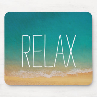 Relax - Inspirational Peaceful Beach Scene Mouse Mat
