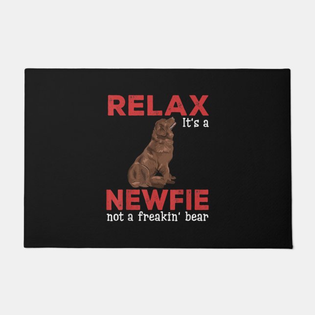 Relax its a newfie | Cute newfoundland dog Doormat (Front)