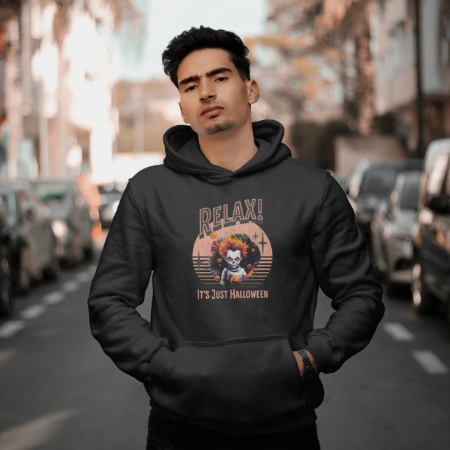 Relax Its Just Halloween Creepy Kid Clown Hoodie (RELAX! IT'S JUST HALLOWEEN)