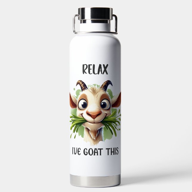 RELAX I'VE GOAT THIS FUNNY SAYING WATER BOTTLE (Back)