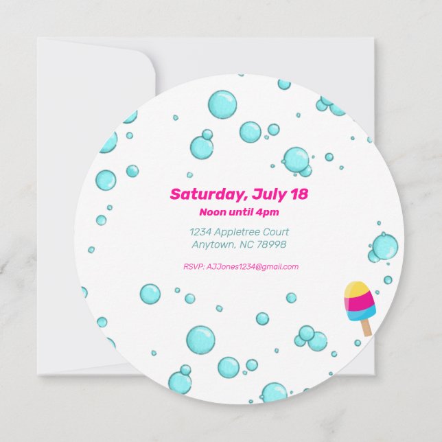 Relax Join Us for a Pool Party Customisable Invite (Back)