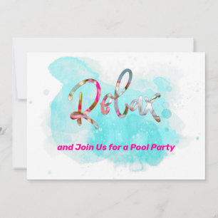 Relax Join Us for a Pool Party Personalised Invitation