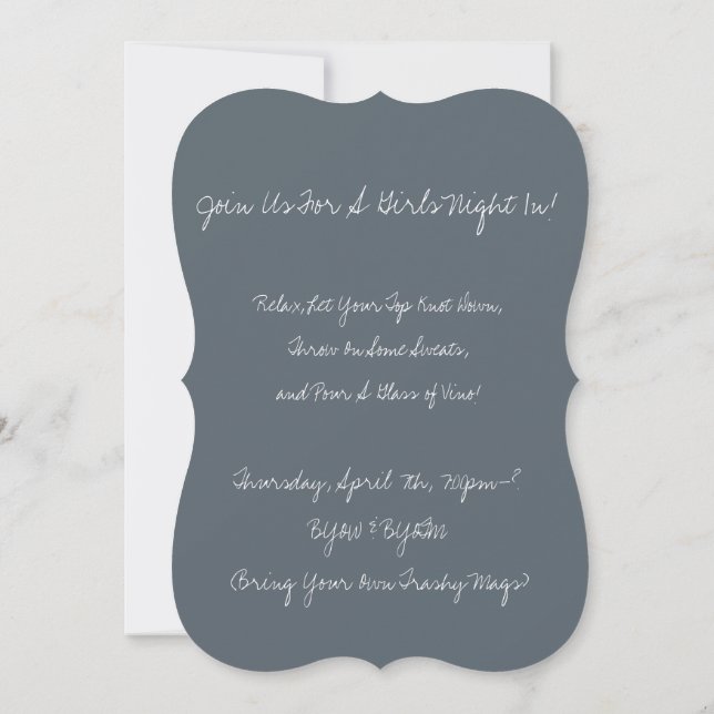 "Relax, Let Your Top Knot Down" Girls Night Invite (Back)