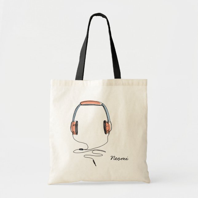 Relax & listen to the music headphones Tote Bag (Front)