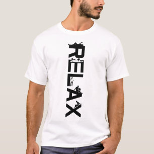 Relax male on white elegant T-Shirt