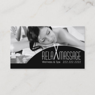 Relax Massage Spa Therapist Clinic Wellness Business Card