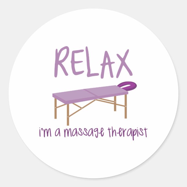 Relax Massage Table Classic Round Sticker (Front)