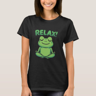 Relax Meditating Frog Toad Funny Yoga Zen Mindfuln T-Shirt