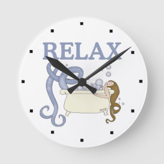 Relax Mermaid Round Clock