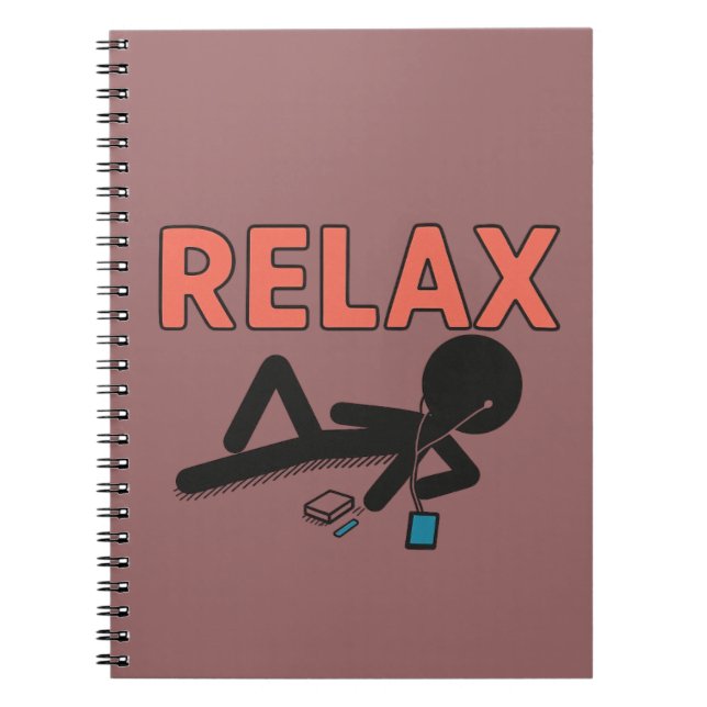 Relax Mode – Chill Vibes Sticker Notebook (Front)