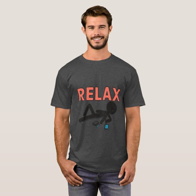Relax Mode – Chill Vibes Sticker T-Shirt (Front Full)