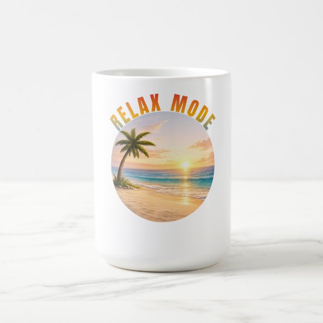 Relax Mode Tropical Sunset Coffee Mug (Center)