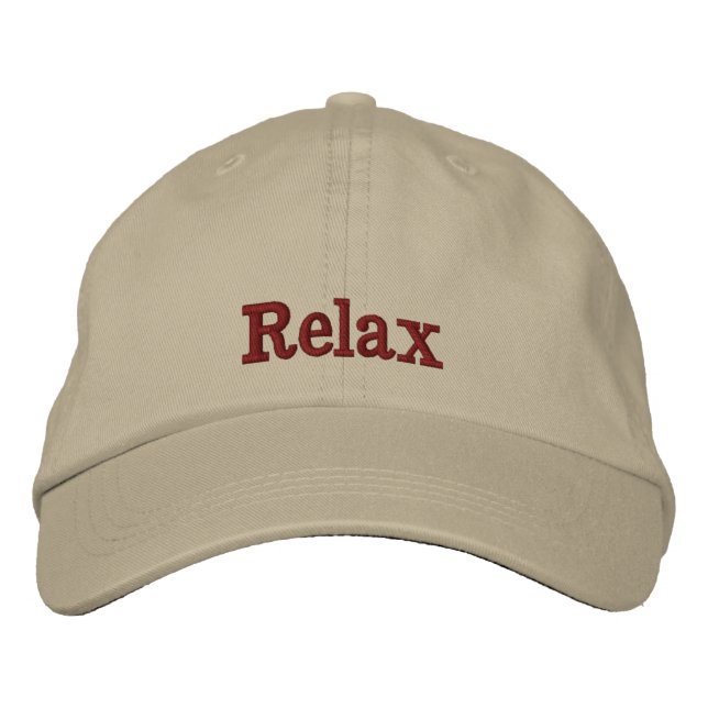 Relax modern typography baseball Embroidered Hat (Front)