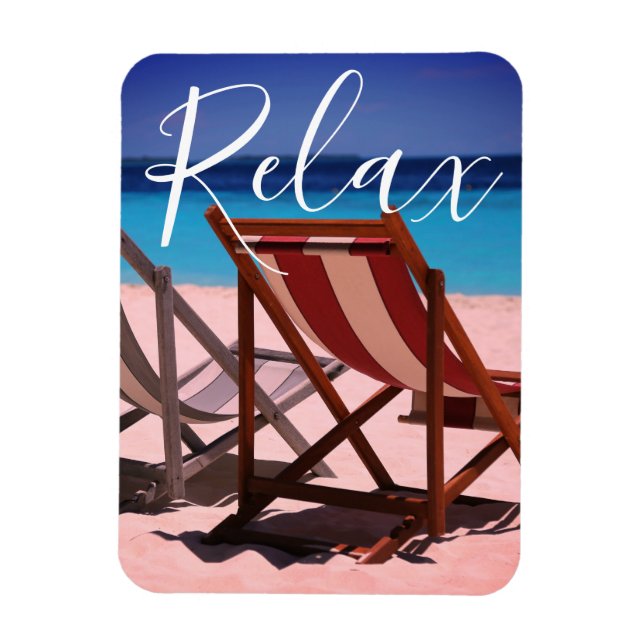 Relax | Motivational Beach, Ocean Magnet (Vertical)