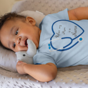 Relax My Mum Is A Nurse Heart Stethoscope Love Baby Bodysuit