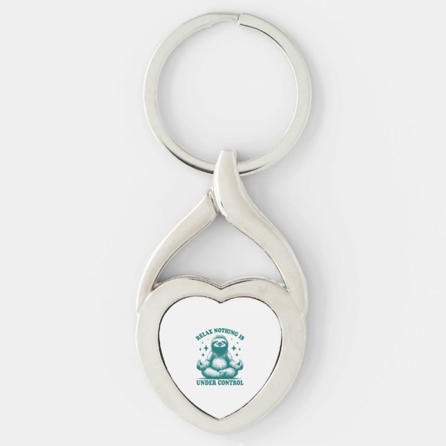 Relax Nothing Is Under Control Sloth Yoga Key Ring (Front)