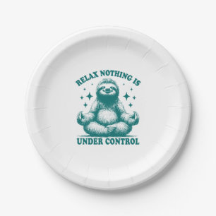 Relax Nothing Is Under Control Sloth Yoga Paper Plate