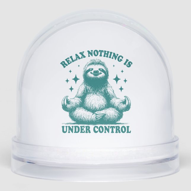Relax Nothing Is Under Control Sloth Yoga Snowglobe (Front)