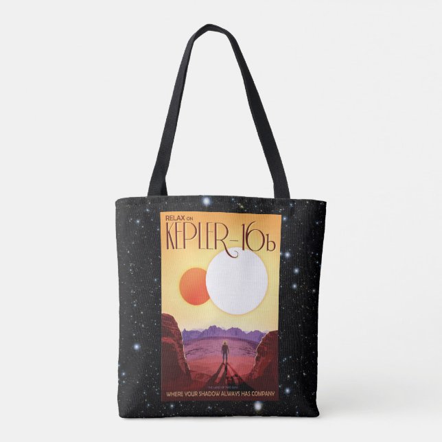 Relax on Kepler 16b space tourism advert Tote Bag (Back)
