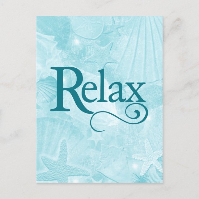Relax on soothing seashells postcard (Front)