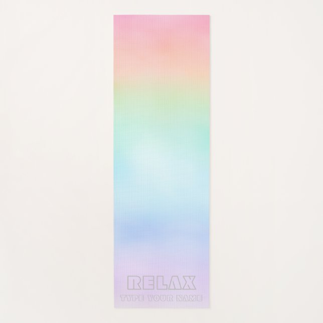 RELAX  PASTEL RAINBOW YOGA MAT (Front)