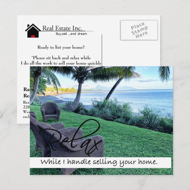 RELAX Real Estate postcard (Front/Back)