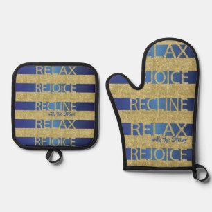 Relax, Rejoice, Recline Oven Mitt & Pot Holder Set