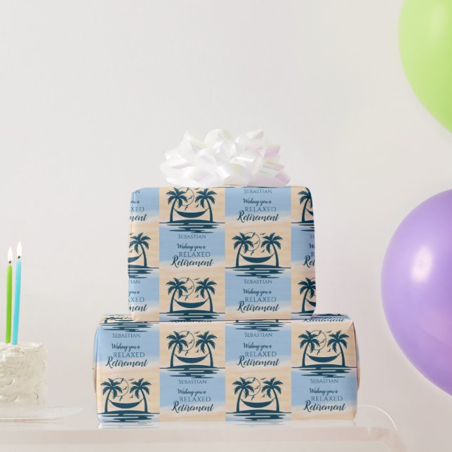 Relax Retirement Beach Hammock Wrapping Paper (Party Gifts)