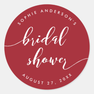 Relax Script Bridal Shower Custom Background Colou Classic Round Sticker