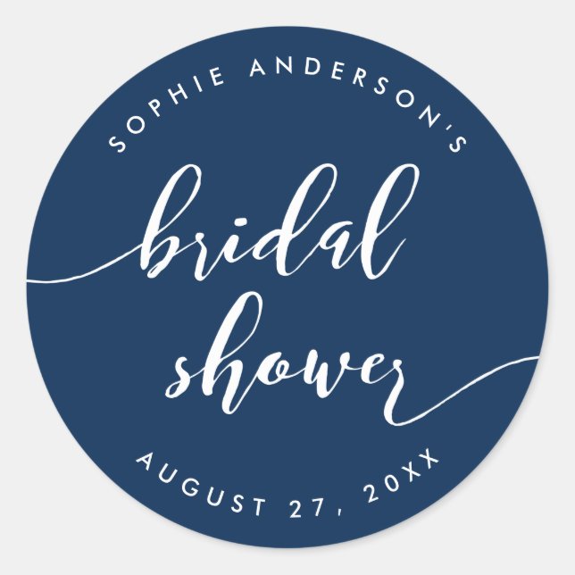 Relax Script Bridal Shower Custom Background Colou Classic Round Sticker (Front)