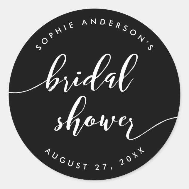 Relax Script Bridal Shower Custom Background Colou Classic Round Sticker (Front)