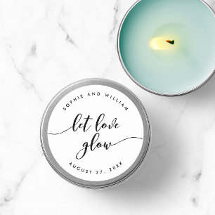 Relax Script Let Love Glow Wedding Favor Classic Round Sticker