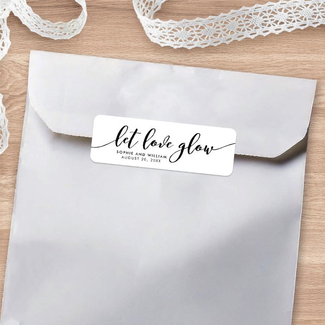 Relax Script Let Love Glow Wedding Favor Label (Creator Uploaded)