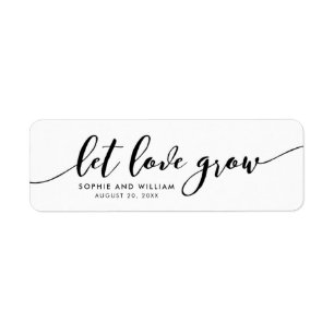 Relax Script Let Love Grow Wedding Favour Label