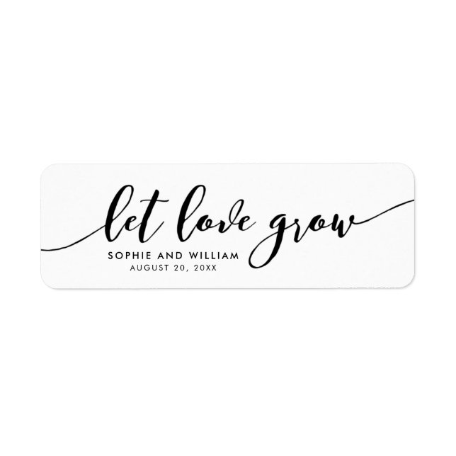 Relax Script Let Love Grow Wedding Favour Label (Front)