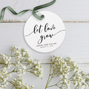 Relax Script Let Love Grow Wedding Favour Tags