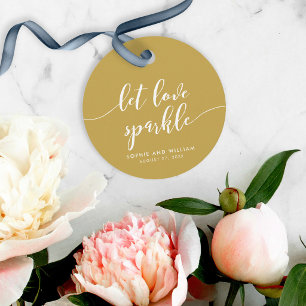 Relax Script Let Love Sparkle Custom Colour Weddin Favour Tags