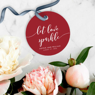 Relax Script Let Love Sparkle Custom Colour Weddin Favour Tags