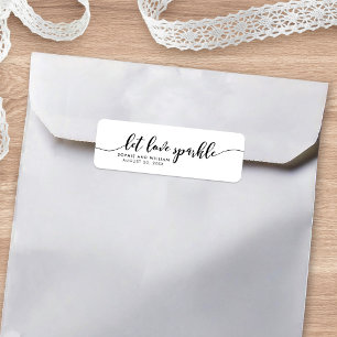 Relax Script Let love Sparkle Wedding Favour Label