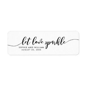 Relax Script Let love Sparkle Wedding Favour Label