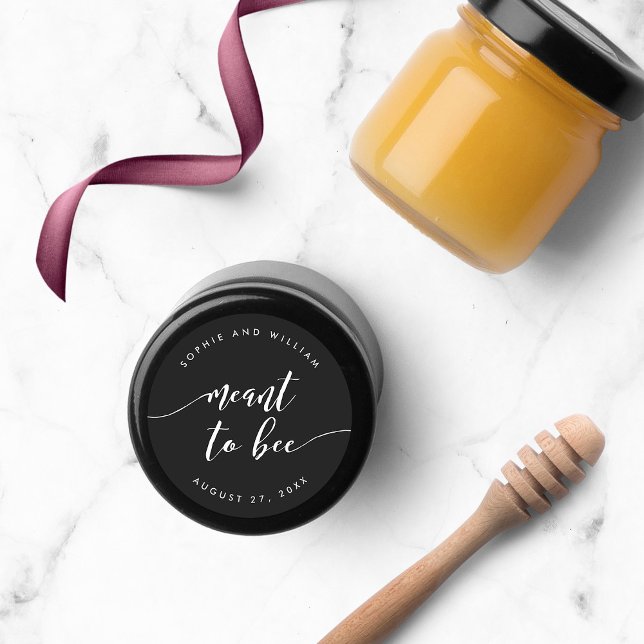 Relax Script Meant to Bee Editable Colour Wedding Classic Round Sticker (Creator Uploaded)