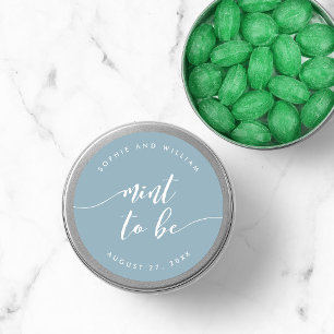 Relax Script Mint to Be Editable Colour Wedding Classic Round Sticker