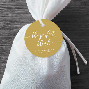 Relax Script Perfect Blend Custom Colour Wedding Favour Tags